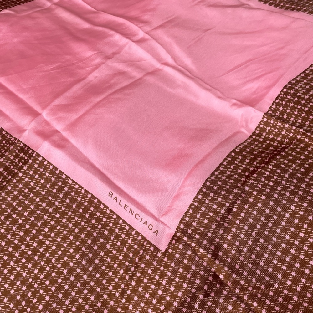 Vintage Pink Balenciaga Silk Scarf